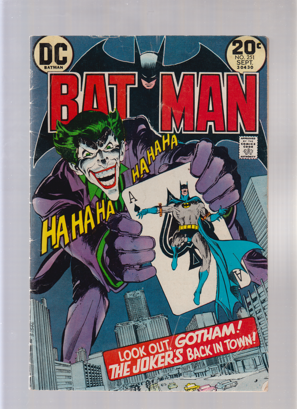 Batman #251 - Iconic Cover Art By Neal Adams!  1973 7.0 FINE/VERY FINE (FN/VF)