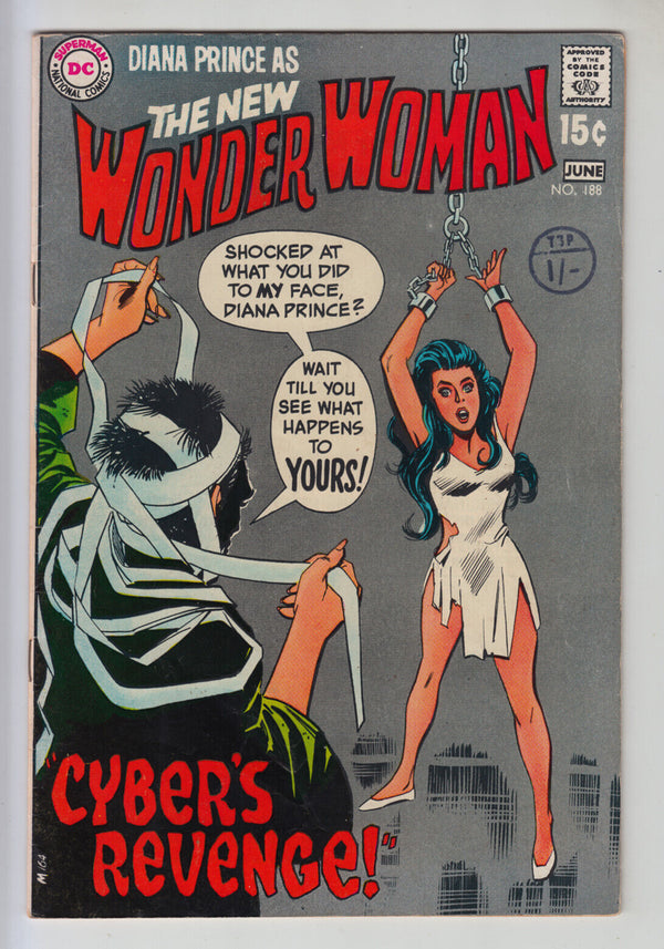 WONDER WOMAN #188  BONDAGE COVER DC COMICS 1970 3.0 GOOD/VERY GOOD (GD/VG