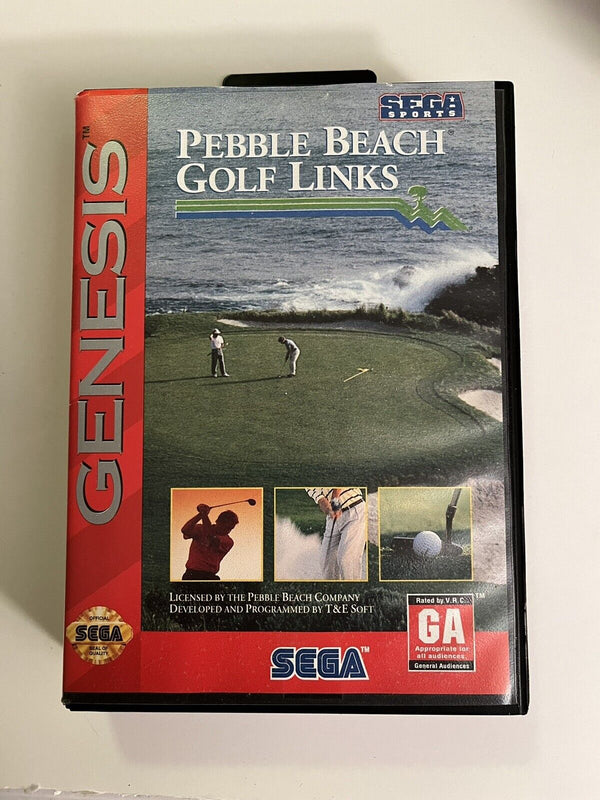 USED **** Pebble Beach Golf Links (Sega Genesis, 1994) In Original Case W/Instruction Book