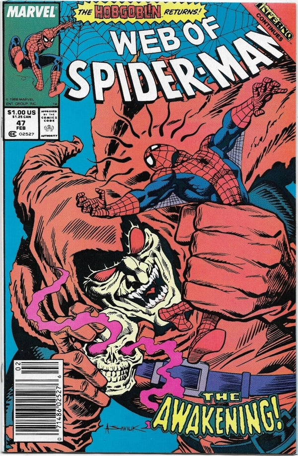 Web of Spiderman #47 - Inferno / Hobgoblin Returns 6.0 FINE (FN)