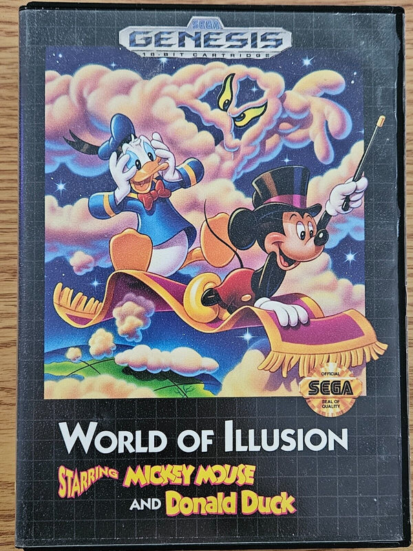 USED*****  World of Illusion Starring Mickey Mouse & Donald Duck (Sega Genesis, 1992)