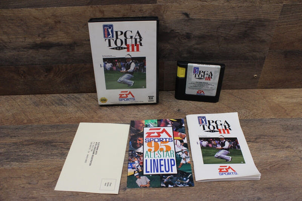 USED****** PGA Tour Golf III 3 Sega Genesis 1994 Complete Manual EA Sports