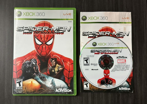 USED****  Spider-Man: Web of Shadows (Microsoft Xbox 360, 2008) Complete Tested