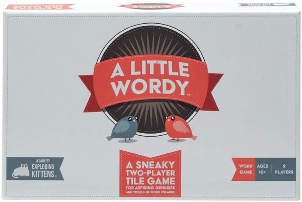 A Little Wordy by Exploding Kittens | A Clever Scramble Word Game of Tiles, Cards, and Clues | 2 Player Board Games for Adults and Teens, Letter Tile Game