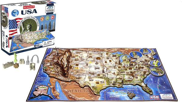 4D Cityscape USA History 4D Puzzle, Multicolor, One Size