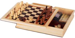 6-in-1 GAME- 11" WOOD CASE